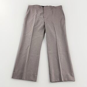 Vintage Wool Blend Pants Mens 44x30 Brown Chinos Slacks Made in USA Talon Zipper
